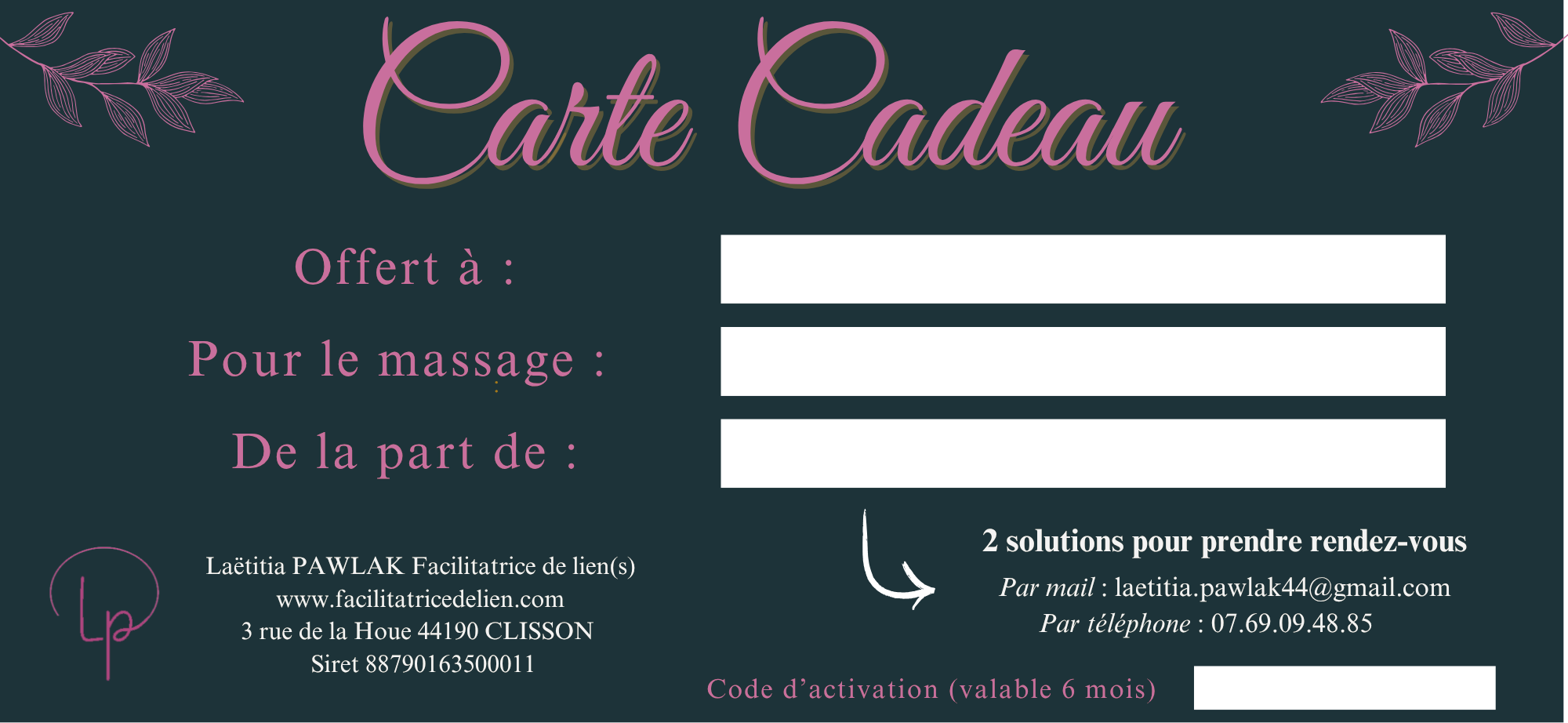 Carte Cadeau Noir